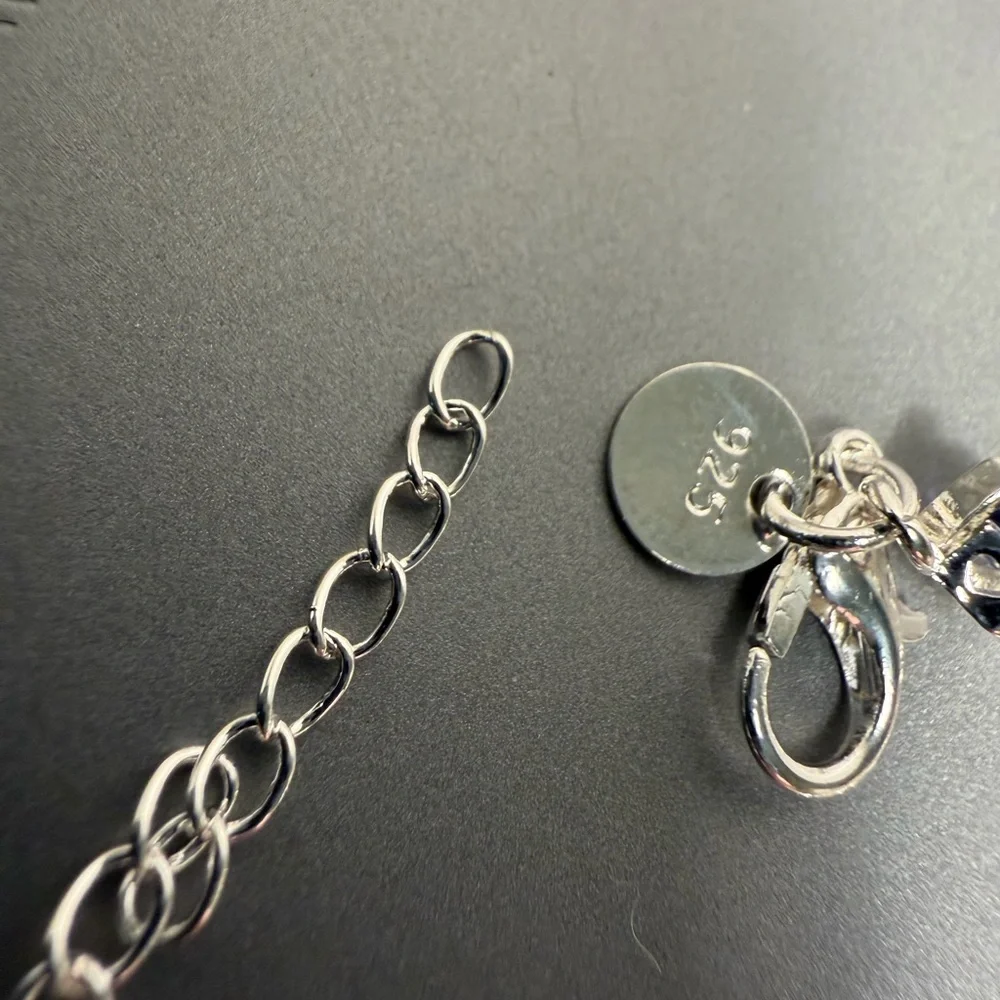 NEW 925 Sterling Silver Heart Purple Bracelet - Picture 8 of 8